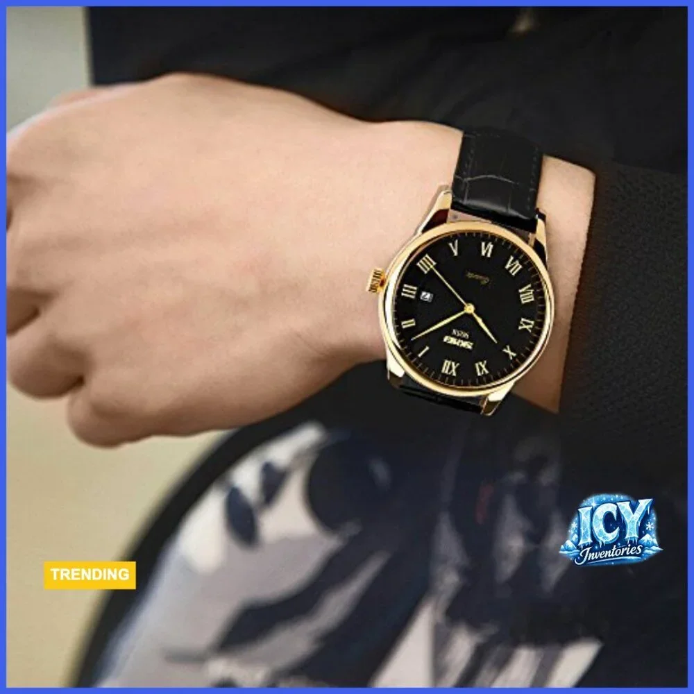 Men's Quartz Wristwatch Roman Numeral PU Leather Band Water Resist Analog